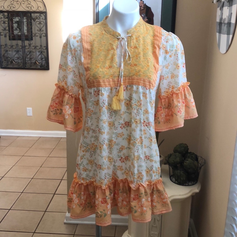 SHEIN Large 12 14 R VIVIMOS DRESS EUC BOHO